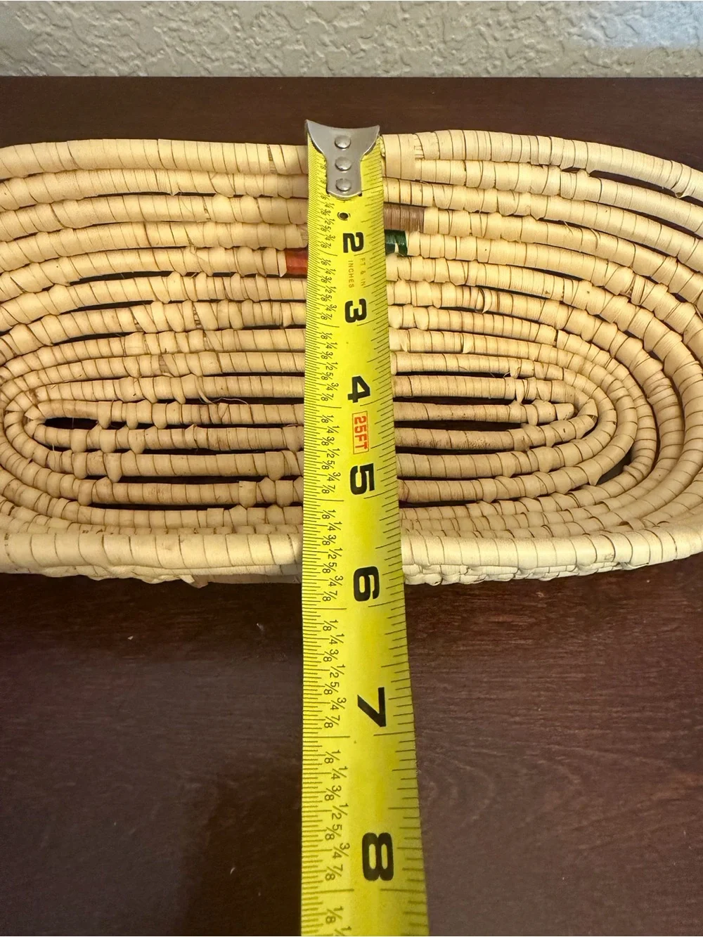 Vintage Handmade Sweetgrass Bread Serving Basket Woven Coil Loop Handles 14